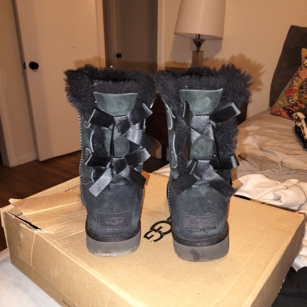 Black Ugg Shearling Lined Boots - image 2